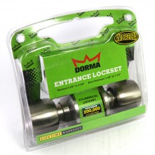 Dorma Entrance Cylindrical Knob Lockset DA3 Demen Finishes US32D Standard Stainless Steel